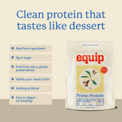 Prime protein ingredients panel highlights grass-fed source and purity.