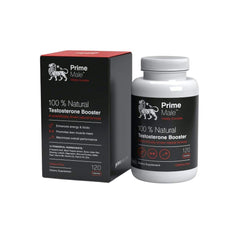 Prime Male Vitality energy bottle highlights daily energy support.