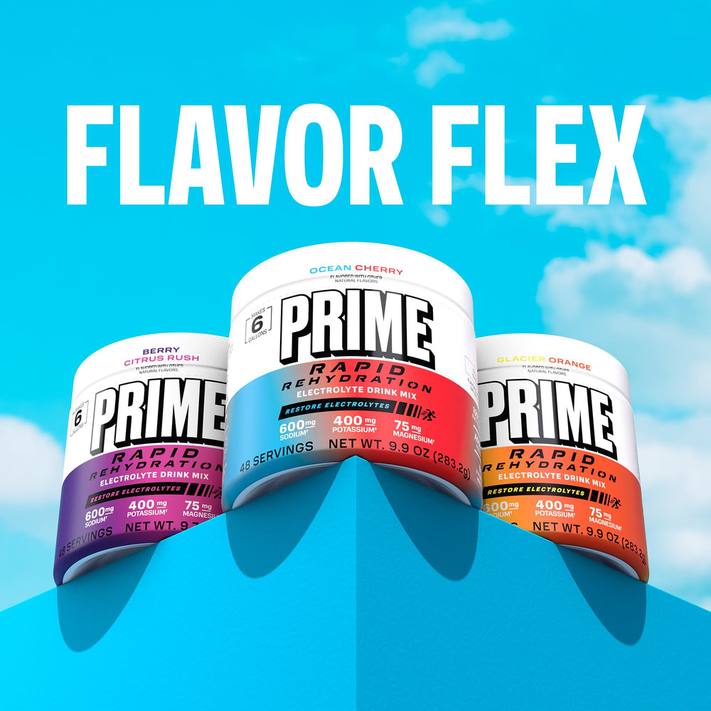 Prime Rapid Rehydration label close-up highlighting no artificial colors or flavors