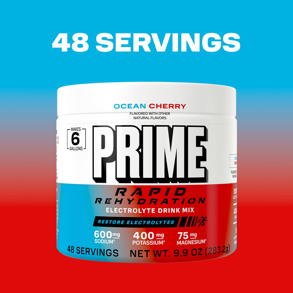 Travel-ready Prime Rapid Rehydration Ocean Cherry bottle