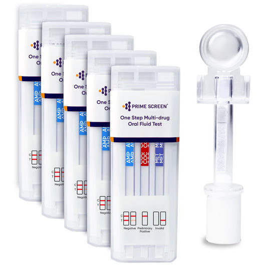 Prime Screen 5-panel saliva test kit for rapid multi-drug screening.