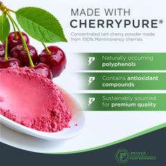 Close-up of CherryPURE powder highlighting Montmorency cherry skins.