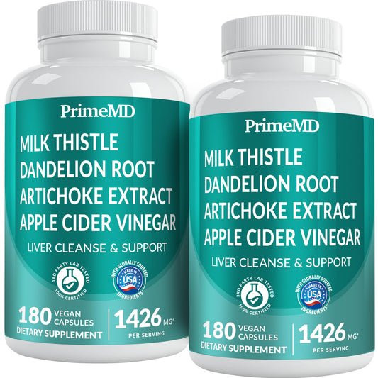PrimeMD 32-in-1 Liver Support bottle keeping liver care on track.