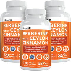 PrimeMD Berberine bottle front with a comprehensive energy blend.