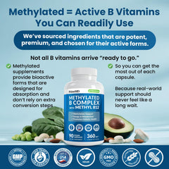 PrimeMD methylated B complex on desk with notebook for focus