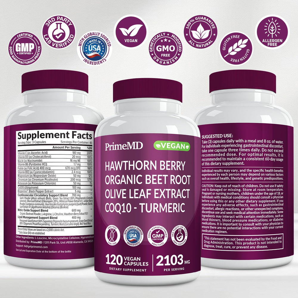 PrimeMD Olive Leaf Extract ingredient shot signals circulation support from timeless wellness ingredients.