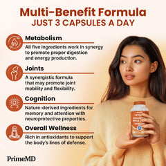 PrimeMD Turmeric and Panax Ginseng capsules ready for energy-support routines.