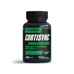 PrimeGENIX CortiSync bottle pour showing convenient daily cortisol support.