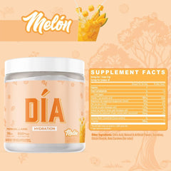 Primeval Labs DIA Hydration Melon powder dissolving in water for quick hydration.