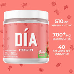 DIA Hydration powder scoop showing easy portioning and use