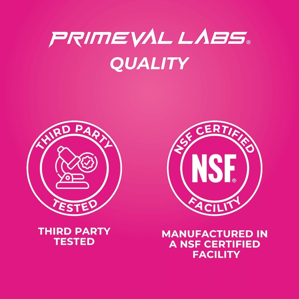 Primeval Labs EAA Max Energy electrolyte icons on packaging.