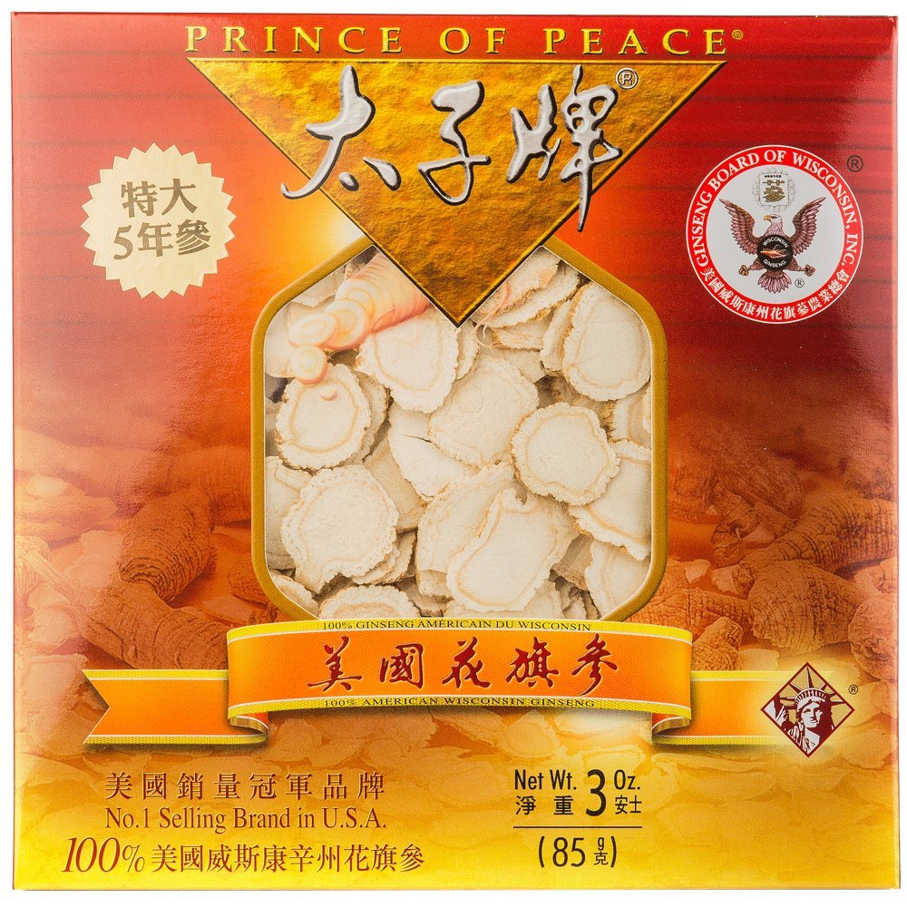 Prince Of Peace Wisconsin American Ginseng 5 Year Root Jumbo Slices ideal for tea brewing.