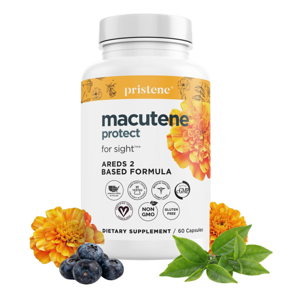 Pristene Macutene Protect bottle with AREDS2 formula for eye support.