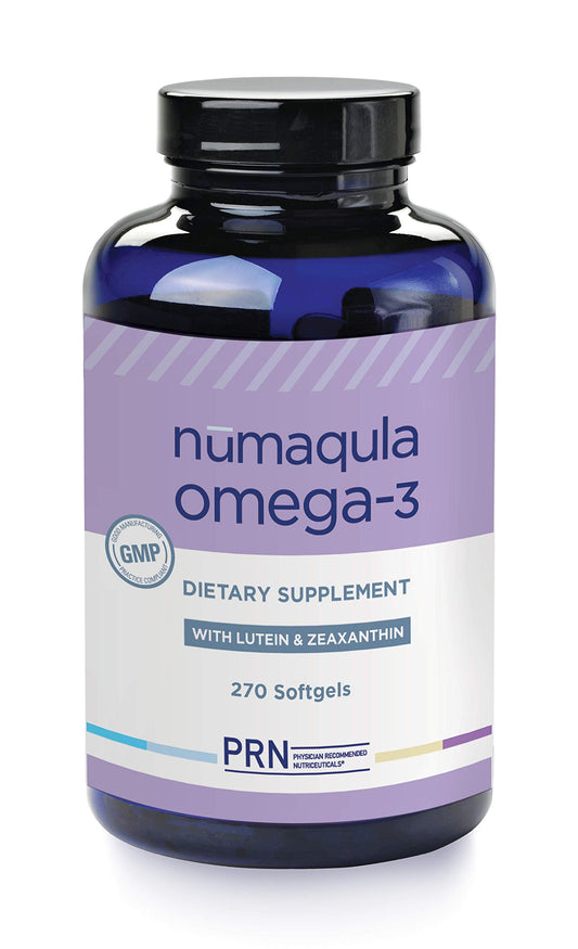 PRN numaqula Omega-3 softgels front view for eye support