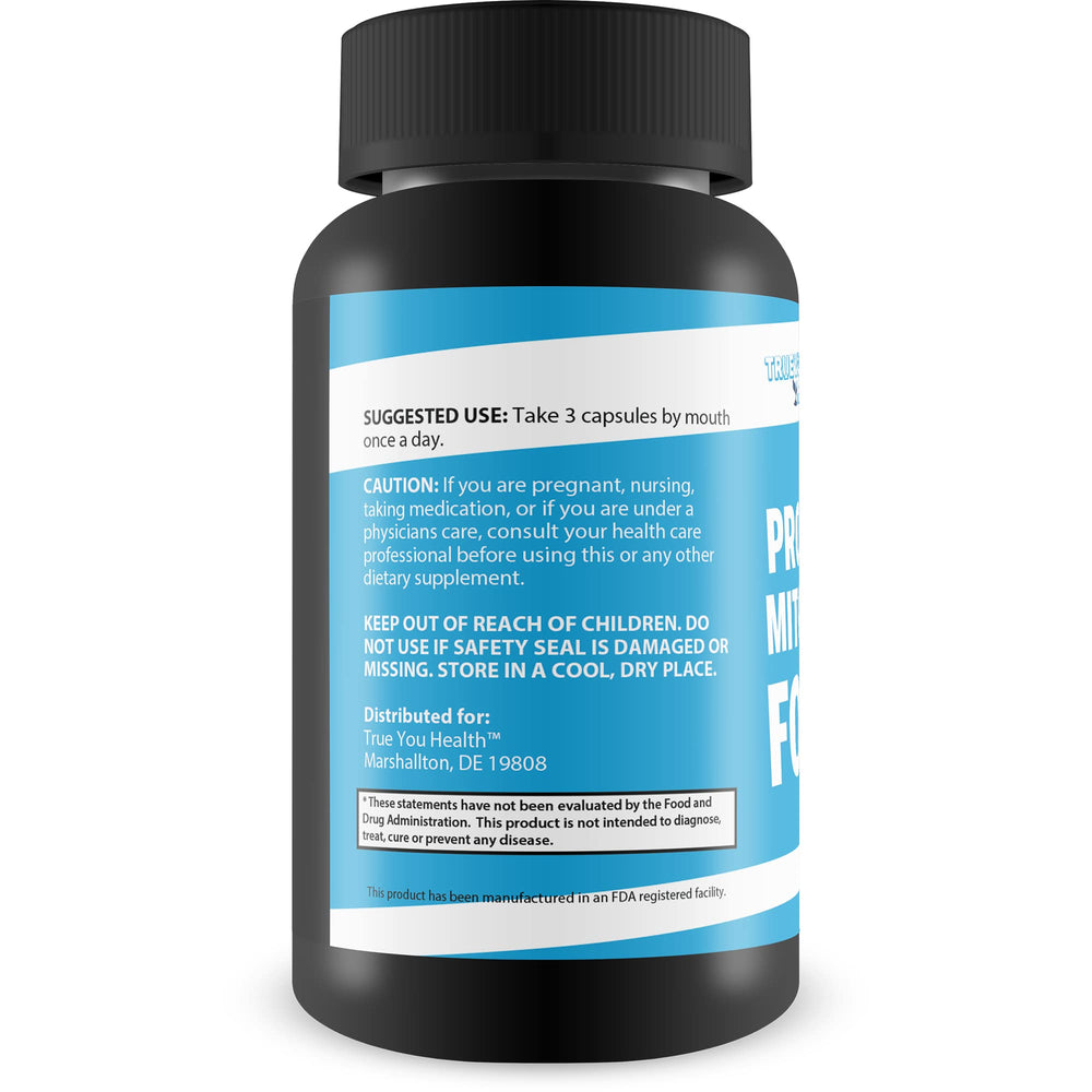 Pro Advanced Mitochondrial Formula ingredients panel highlighting antioxidants and vitamins
