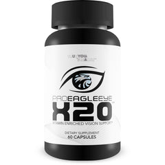 Pro EagleEye x20 bottle front view highlighting eye health support.