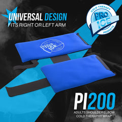 PRO ICE Shoulder Elbow Wrap close-up of adjustable straps for comfortable cold therapy.