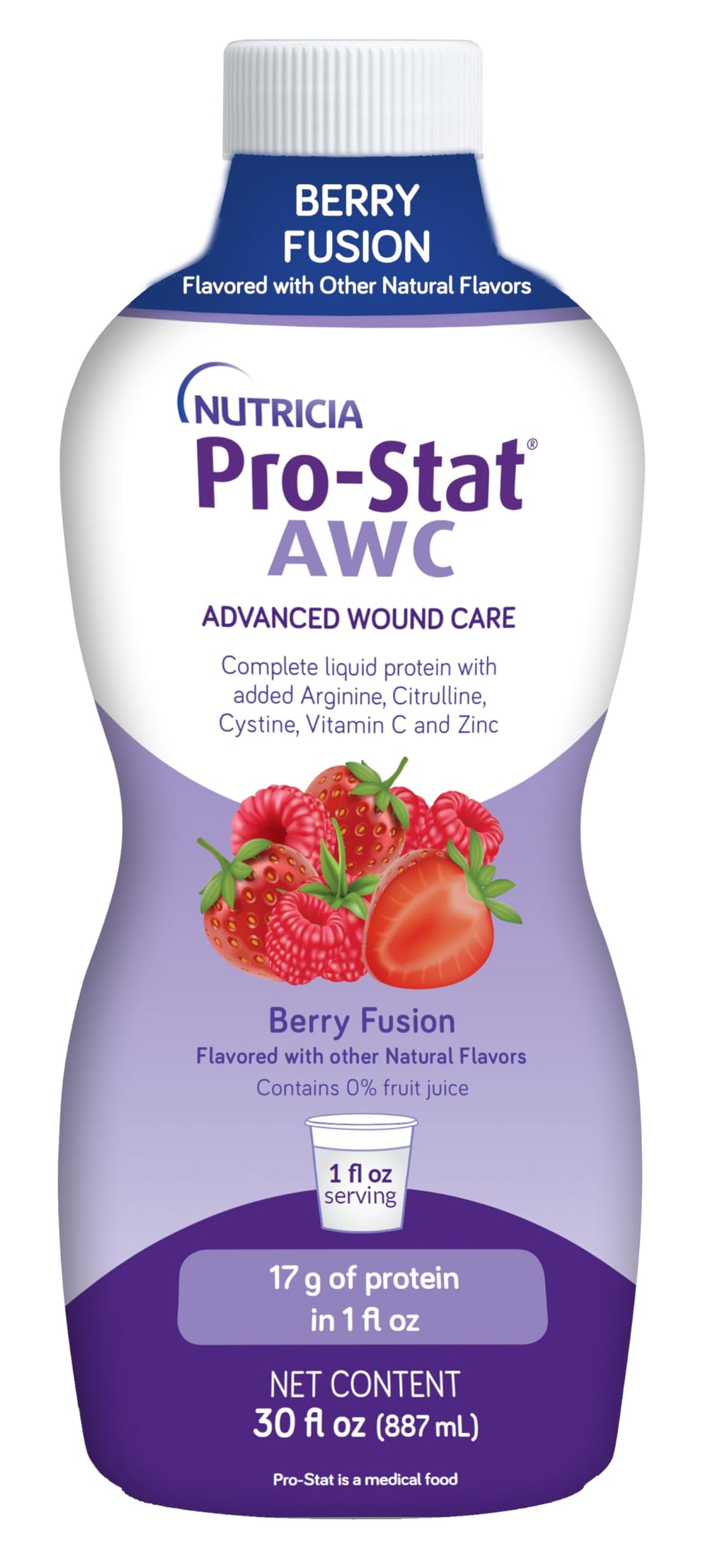 Pro-Stat AWC Berry Fusion bottle, ready-to-drink daily protein support.