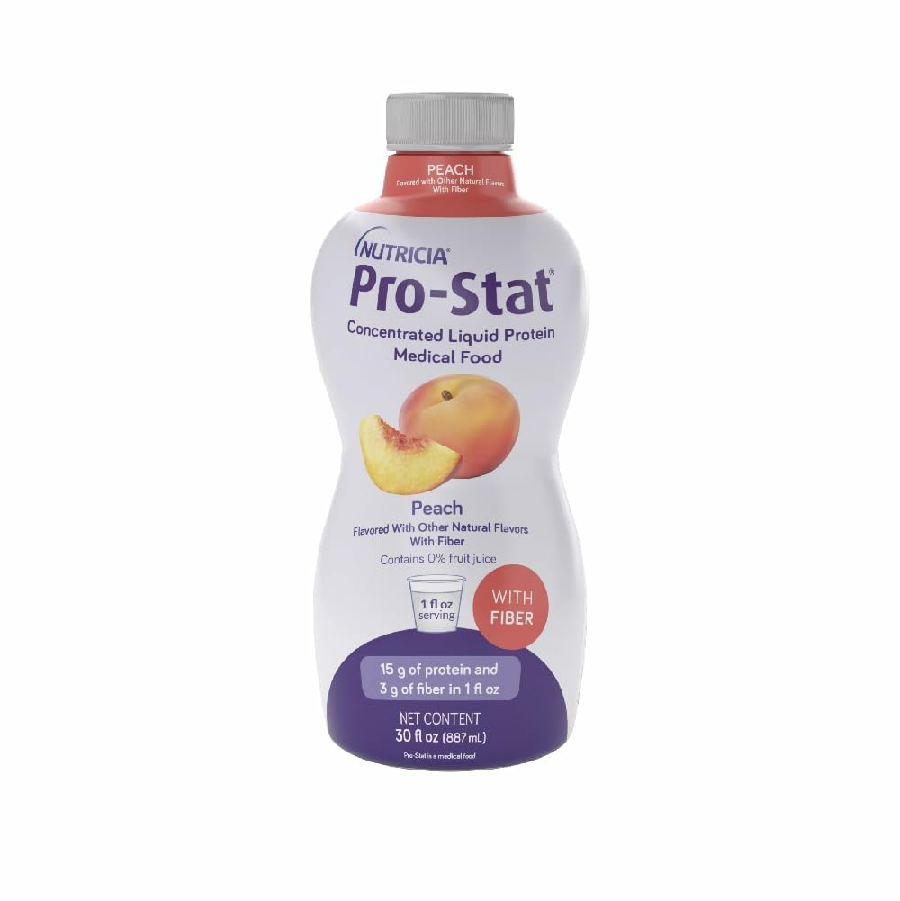 Pro-Stat peach bottle — convenient ready-to-drink protein source.