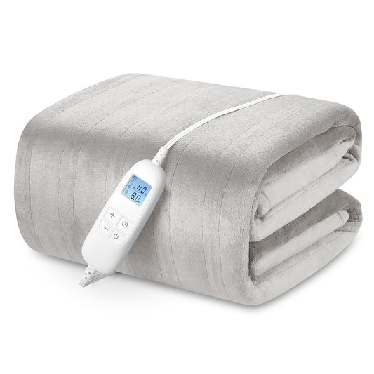 PROALLER electric heated blanket queen on bed for all-night warmth.
