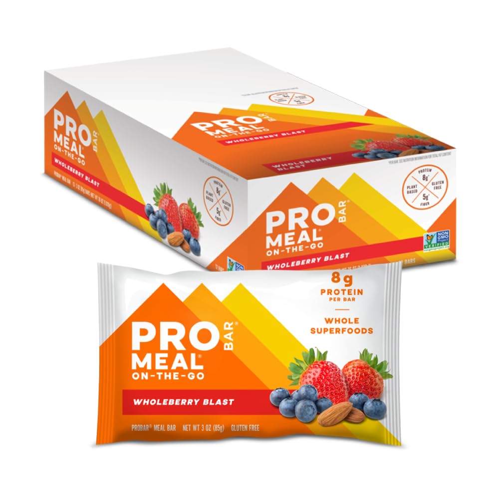 PROBAR MEAL Bar Wholeberry Blast, foil-wrapped, ready for on-the-go energy.