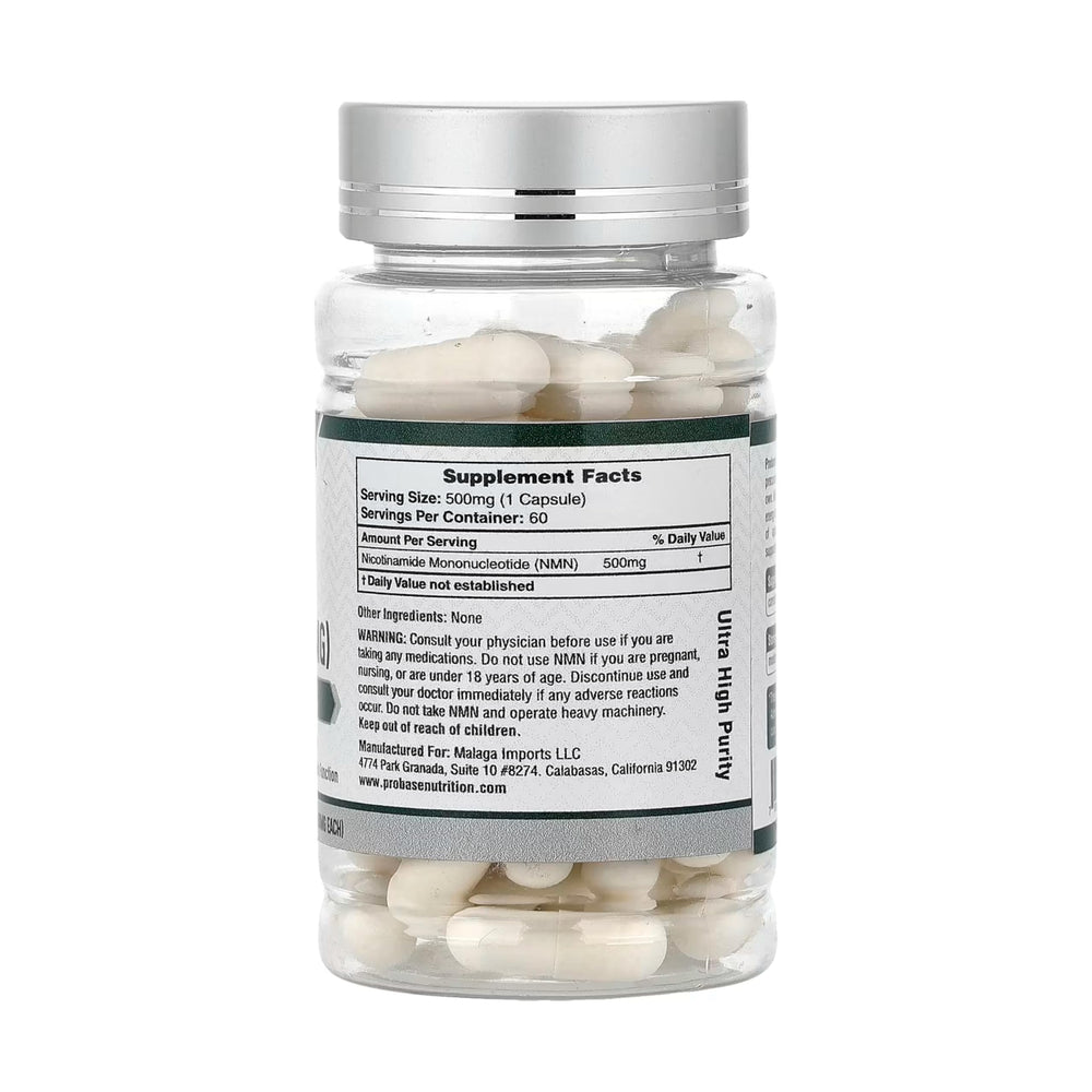 Third-party testing seal on Probase NMN capsule label