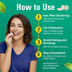 Probiora Health daily oral care routine—one-a-day tablets for ongoing support.