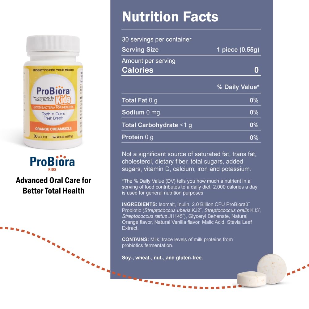 Probiora Kids bottle-pack shot emphasizes convenient daily probiotic for families.