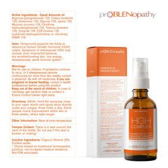 Morning routine with HGH spray for daily energy support.