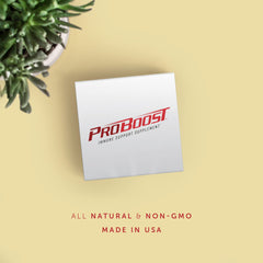Box of ProBoost Thymic Protein A showing 30 packets for monthly supply.