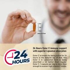 Procapsin Liposomal Ester capsules image emphasizes stomach-friendly, non-acidic formula.