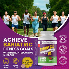 Gluten-free label on ProCare Health bariatric multivitamin bottle signals allergen-conscious supplement