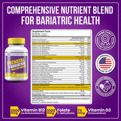 ProCare Health prenatal bariatric multivitamin capsules close-up showing iron and folate support