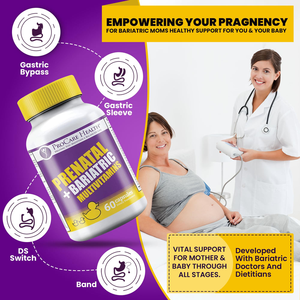 ProCare Health prenatal bariatric multivitamin label highlights essential bariatric nutrients