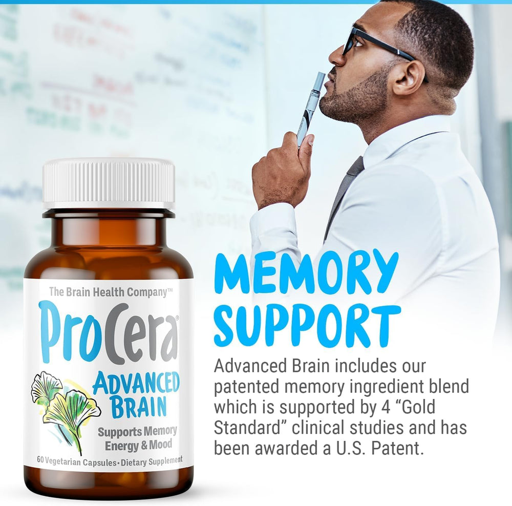 Procera Advanced Brain long-term-health-protect packaging highlights brain health support.