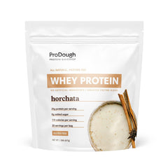 ProDough Horchata whey isolate bottle pour for quick protein shakes