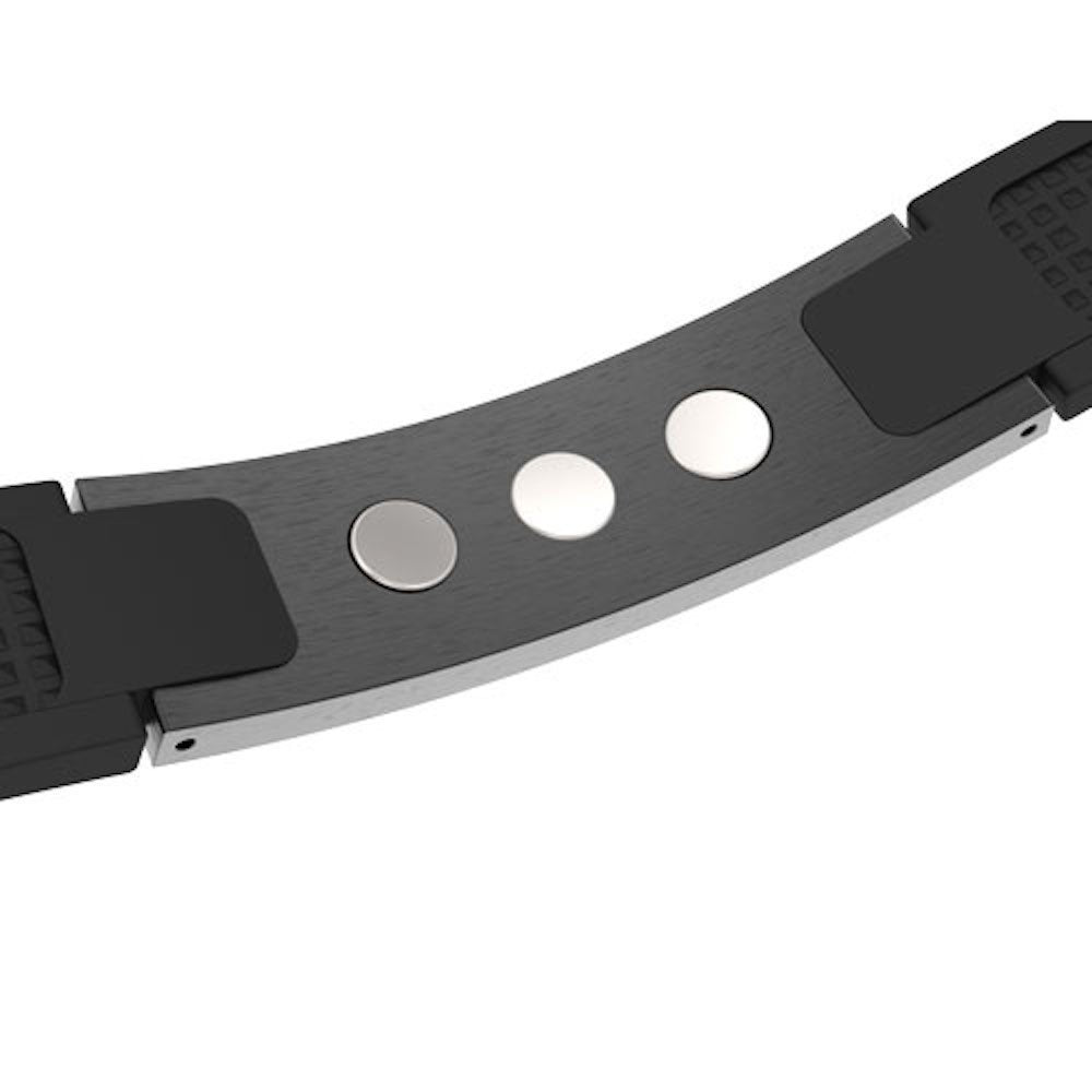 PROEXL Sports Golf Magnetic Bracelet faceplate closeup highlighting stainless steel finish and durability