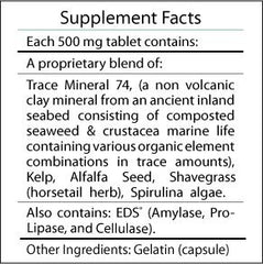 Professional Botanicals Mineral Complex bottle back with kelp and spirulina imagery signaling sea-based nutrients