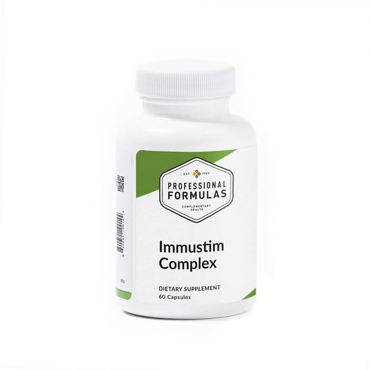 Professional Complementary Health Formulas Immustim Complex bottle supports ongoing immune readiness.