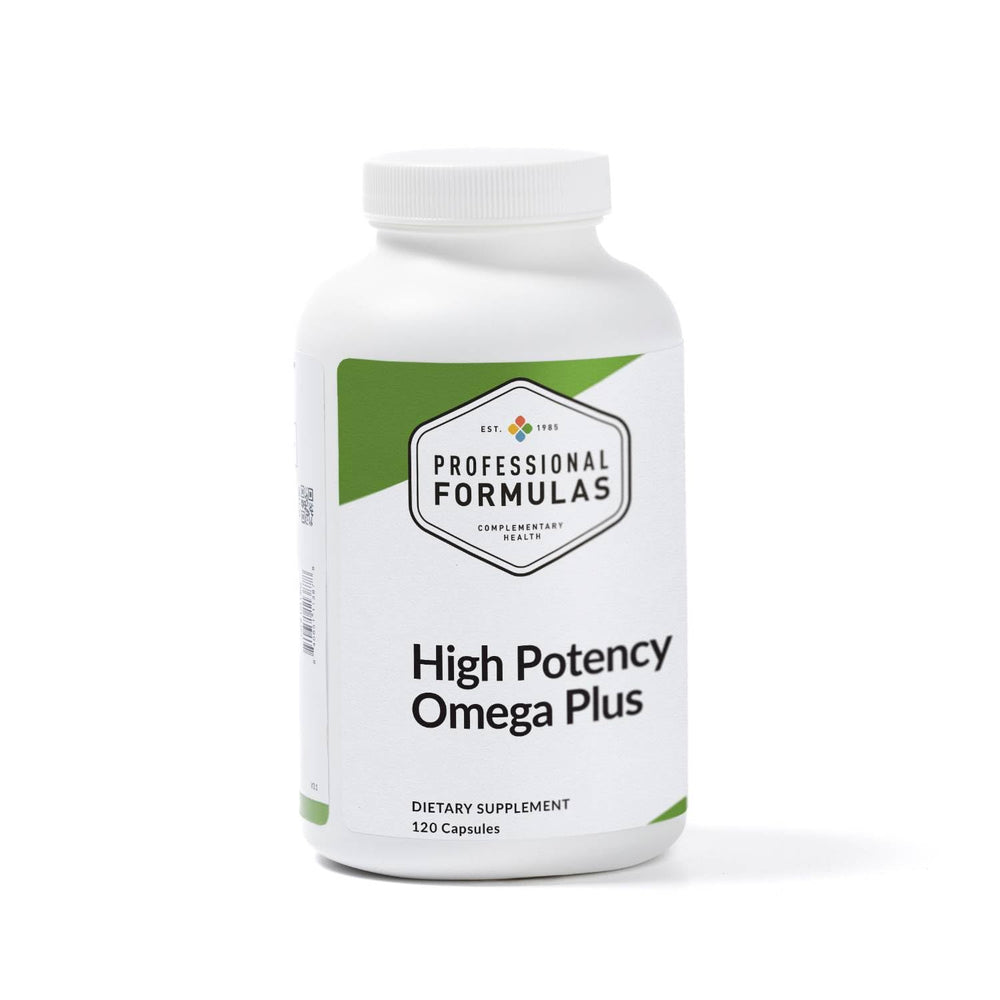 PROFESSIONAL FORMULAS Omega Plus softgel bottle with high-potency EPA and DHA for heart health