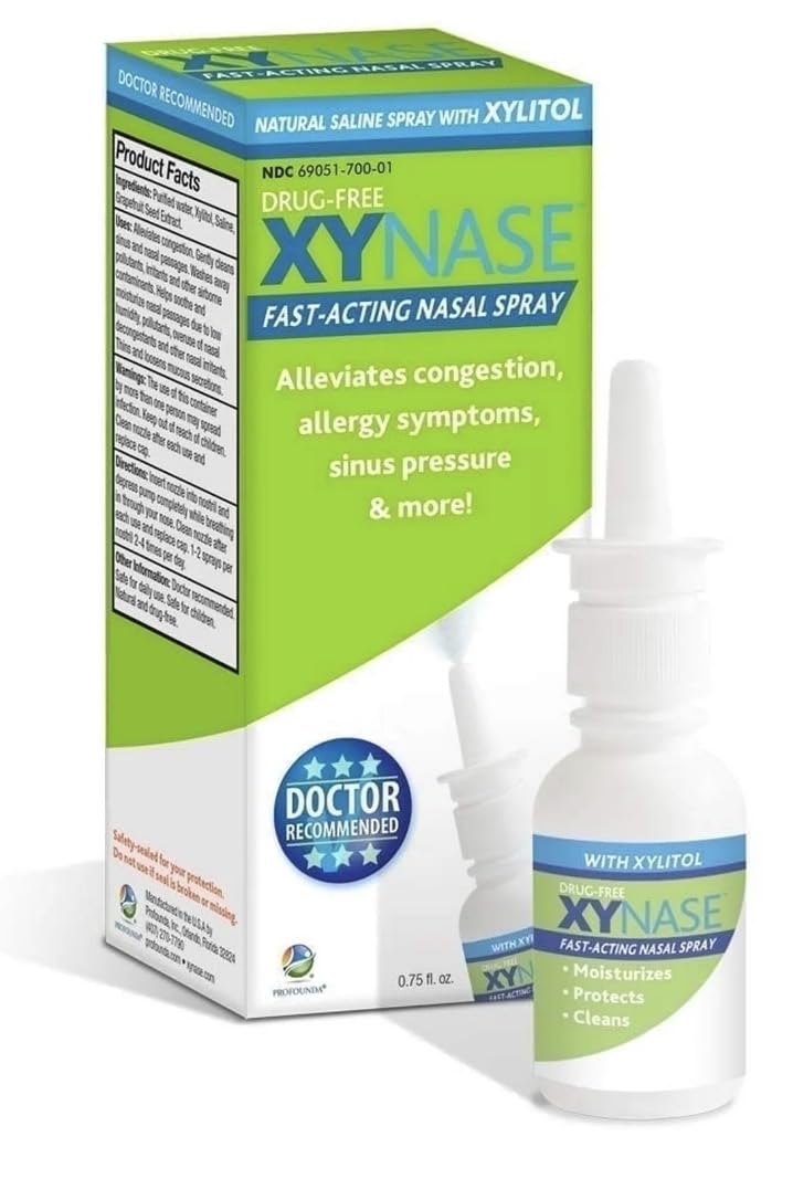 Profounda Xynase nasal spray front view shows compact 3-pack for everyday relief.