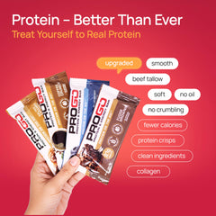 ProGo bar close-up emphasizes tallow enhanced bite and fullness.