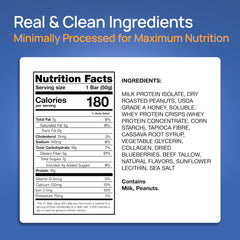 ProGo Blueberry Crunch bar close-up reveals crumb-free bite and clean hands