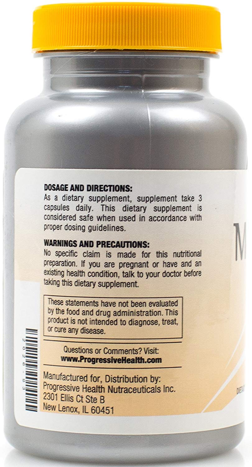 Progressive Health Monoplex pills shown as a daily oral supplement