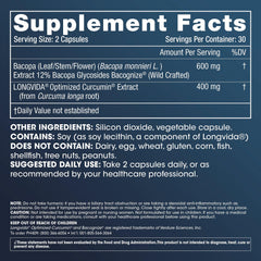 ProHealth Brain & Focus capsules with BaCognize Bacopa Monnieri shown for convenient daily wellness