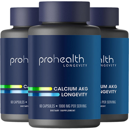 ProHealth Ca AKG bottle front view showing 1000 mg per serving for energy balance