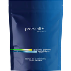 ProHealth Longevity Creatine powder scoop showing a 5 g serving for muscle support
