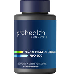 ProHealth Nicotinamide Riboside Pro 500 bottle on shelf for NAD+ support