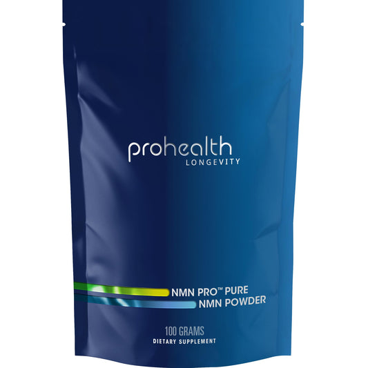 ProHealth NMN Pro Powder bottle showing easy NAD+ support for daily use