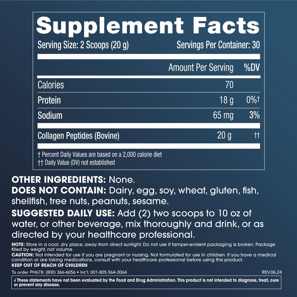 ProHealth Pure Collagen Peptides powder scoop ideal for easy drink mixing.